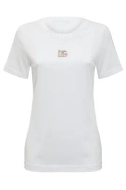 Dolce & Gabbana DG Crystal Embellished T-Shirt - White