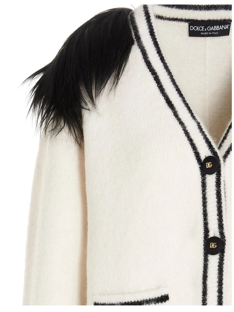 Dolce & Gabbana Faux-Fur Knit Cardigan - Multi 3 Dolce & Gabbana Faux-Fur Knit Cardigan - Multi - Image 3
