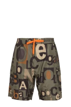 ( New Season ) Dolce & Gabbana Printed Drawstring Swim Shorts - Multi