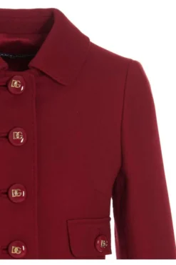 ( New Season ) Dolce & Gabbana Logo Detailed Button Cropped Jacket - Red -Cheap Vestureo Store d644dcc4b4fbaf8bbba1efe4a30a1a76