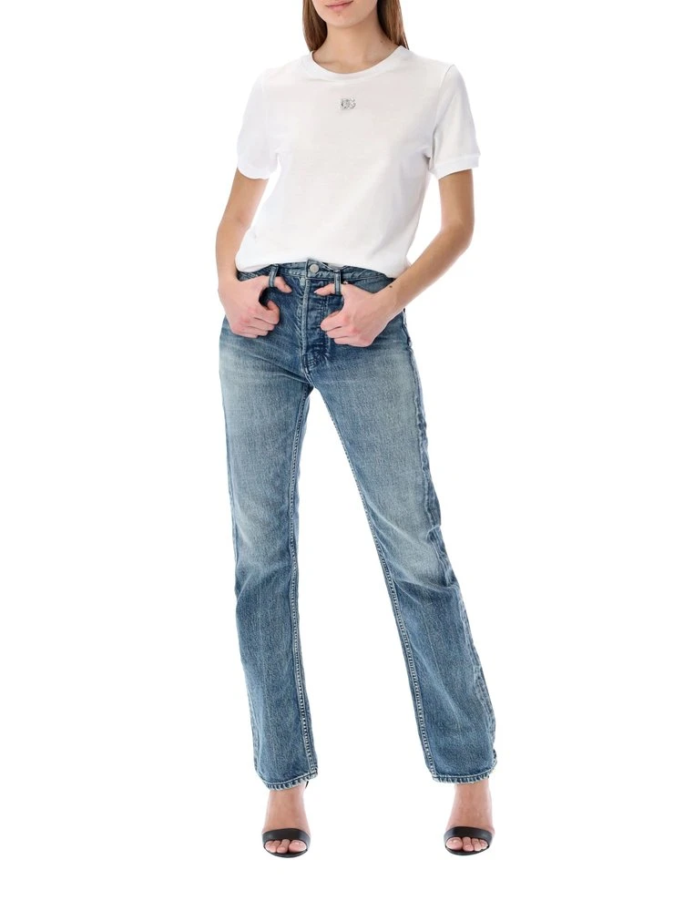 ( New Season ) Dolce & Gabbana Logo Plaque Crewneck T-Shirt - White 3 ( New Season ) Dolce & Gabbana Logo Plaque Crewneck T-Shirt - White - Image 3