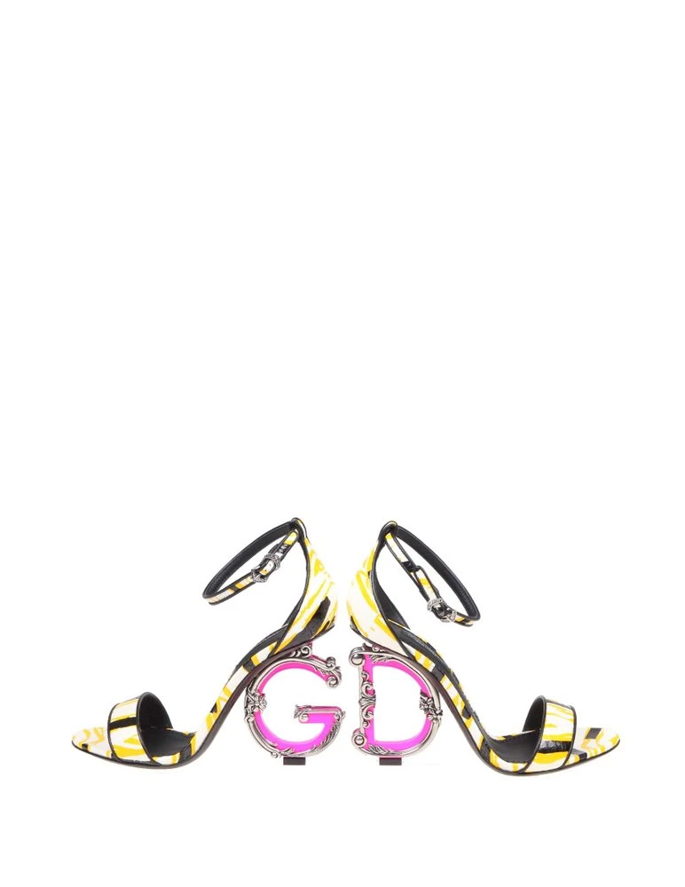 ( New Season ) Dolce & Gabbana Keira Baroque Detailed Sandals - Multi 5 ( New Season ) Dolce & Gabbana Keira Baroque Detailed Sandals - Multi - Image 5