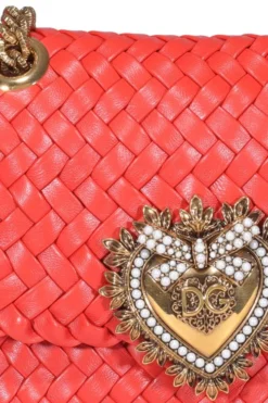 Dolce & Gabbana Devotion Woven Small Shoulder Bag - Red -Cheap Vestureo Store d713c42421f85f47c472a79b39a0d626