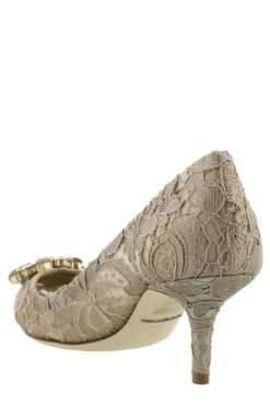 ( New Season ) Dolce & Gabbana Lace Detailed Pointed-Toe Pumps - Beige -Cheap Vestureo Store d745bdcea82fd50a47cd6c442c9ead5b