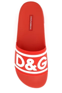 ( New Season ) Dolce & Gabbana DG Detailed Slides - Red -Cheap Vestureo Store d74a4585674f0f41624bfe92f8b4fb25