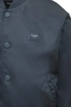 ( New Season ) Dolce & Gabbana Logo Patch Bomber Jacket - Blue -Cheap Vestureo Store d7adcf32d328a9b50e0e94b4dd3549d2