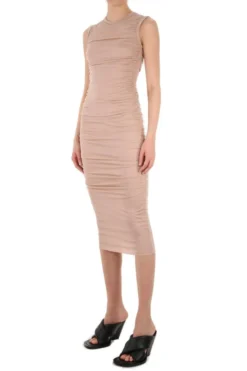 ( New Season ) Dolce & Gabbana Ruched Sleeveless Midi Dress - Beige -Cheap Vestureo Store d7ccc4703c745c928b51c850e83b139c