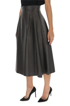 Dolce & Gabbana A-Line Leather Skirt - Brown -Cheap Vestureo Store d82bd9f60d5f1237b57cec171f13e681