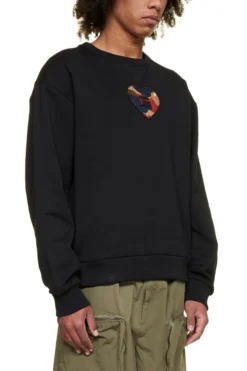 ( New Season ) Dolce & Gabbana Heart Patched Crewneck Sweatshirt - Black -Cheap Vestureo Store d8bd72a753c1f2a3000c3e14c13e3319