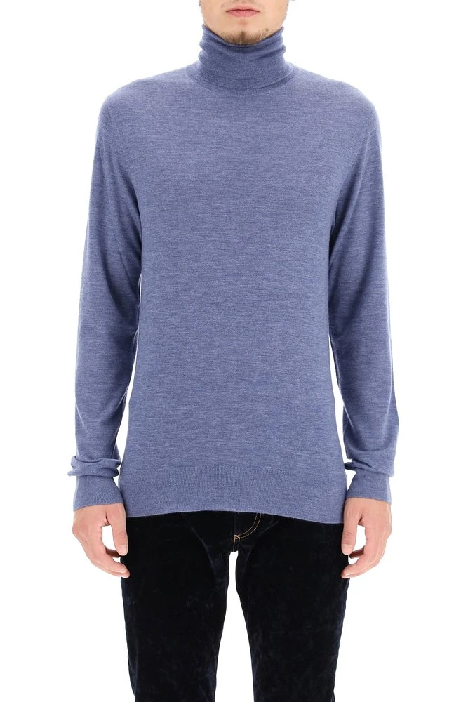 Dolce & Gabbana Turtleneck Jumper - Blue 2 Dolce & Gabbana Turtleneck Jumper - Blue - Image 2