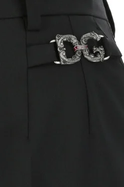 Dolce & Gabbana Logo Embellished Pants - Black -Cheap Vestureo Store d9286ed2d427b0b1bd281a16c1b7de9d