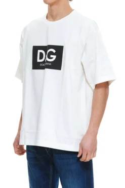 ( New Season ) Dolce & Gabbana Logo Printed Crewneck T-Shirt - White -Cheap Vestureo Store d968dda7100cd38b4fa80f211ec5d74a