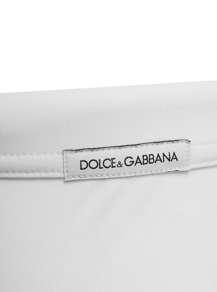 ( New Season ) Dolce & Gabbana Logo Detailed Drawstring Swim Shorts - White 3 ( New Season ) Dolce & Gabbana Logo Detailed Drawstring Swim Shorts - White - Image 3