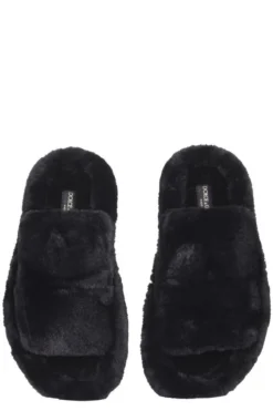 Dolce & Gabbana Faux Fur Slides - Black -Cheap Vestureo Store d9e9952c3ef8daa454c639b75080fa08