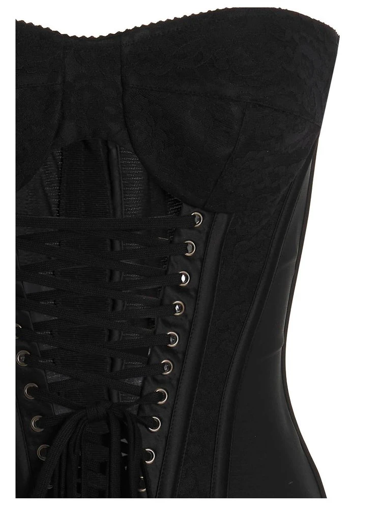 ( New Season ) Dolce & Gabbana Lace-Up Bustier Top - Black 3 ( New Season ) Dolce & Gabbana Lace-Up Bustier Top - Black - Image 3