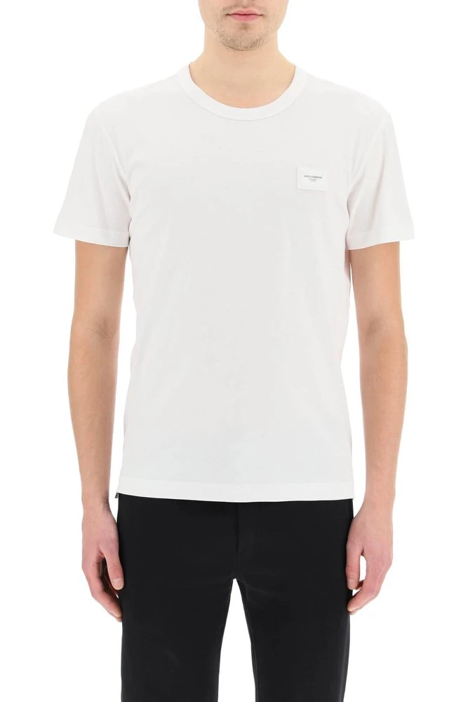 ( New Season ) Dolce & Gabbana Logo Patch T-Shirt - White 2 ( New Season ) Dolce & Gabbana Logo Patch T-Shirt - White - Image 2