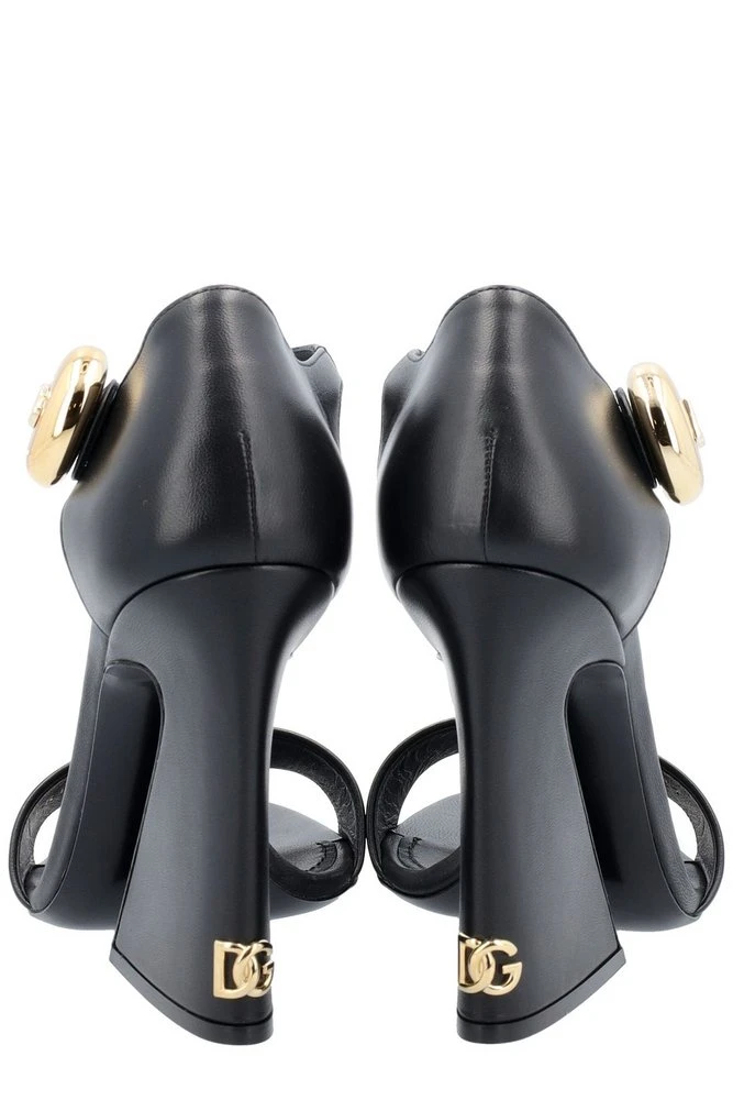 ( New Season ) Dolce & Gabbana Open Toe Ankle Strap Sandals - Black 5 ( New Season ) Dolce & Gabbana Open Toe Ankle Strap Sandals - Black - Image 5