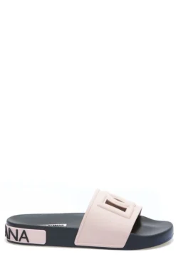 ( New Season ) Dolce & Gabbana Logo Cut-Out Slip-On Slides - Multi