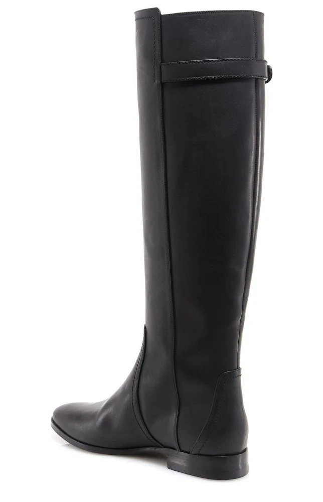Dolce & Gabbana Logo Plaque Knee-High Boots - Black 3 Dolce & Gabbana Logo Plaque Knee-High Boots - Black - Image 3