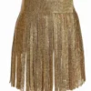 ( New Season ) Dolce & Gabbana High Waisted Embellished Mini Skirt - Gold