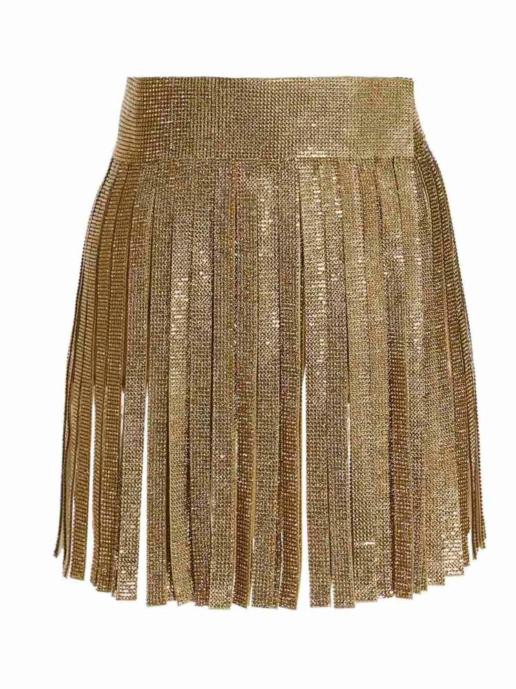 ( New Season ) Dolce & Gabbana High Waisted Embellished Mini Skirt - Gold 1 ( New Season ) Dolce & Gabbana High Waisted Embellished Mini Skirt - Gold