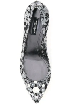 ( New Season ) Dolce & Gabbana Crystal-Embellished Lace Pumps - Black -Cheap Vestureo Store db780de702db72397b8f273df787380c