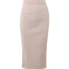 ( New Season ) Dolce & Gabbana High-Rise Midi Pencil Skirt - Beige