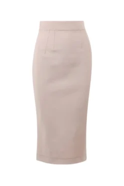 ( New Season ) Dolce & Gabbana High-Rise Midi Pencil Skirt - Beige