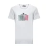 ( New Season ) Dolce & Gabbana Barcode Printed Crewneck T-Shirt - White