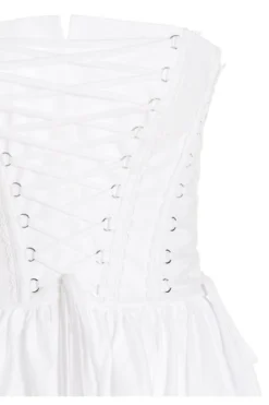 ( New Season ) Dolce & Gabbana Sleeveless Lace-Up Detailed Dress - White -Cheap Vestureo Store dc0f380104058d119163e59f4d2d6d3b