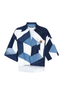 Dolce & Gabbana Patchwork Denim Short-Sleeve Shirt - Multi