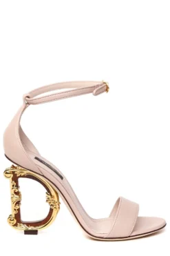 ( New Season ) Dolce & Gabbana Devotion Heeled Sandals - Pink