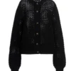 Dolce & Gabbana Open Knit Buttoned Cardigan - Black