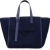 Dolce & Gabbana Logo Embroidered Woven Tote Bag - Blue