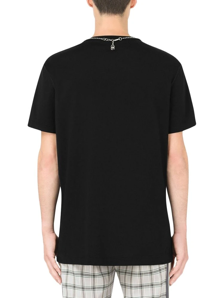 ( New Season ) Dolce & Gabbana Necklace Printed T-Shirt - Black 3 ( New Season ) Dolce & Gabbana Necklace Printed T-Shirt - Black - Image 3