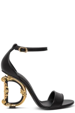 Dolce & Gabbana Baroque DG Heel Sandals - Black