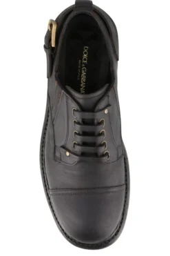 Dolce & Gabbana Lace-Up Buckle Detail Derby Shoes - Black -Cheap Vestureo Store deb8212db3bbf315d475352ae6308d32