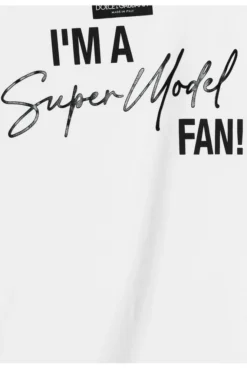 Dolce & Gabbana Slogan Printed T-Shirt - White -Cheap Vestureo Store deedebdc184d15df40127429e45c77e3