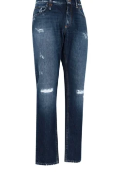 Dolce & Gabbana Distressed Straight-Leg Jeans - Blue -Cheap Vestureo Store df338441a34799b2f24780e2804adcf3