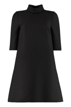 Dolce & Gabbana Knitted Turtleneck Dress - Black