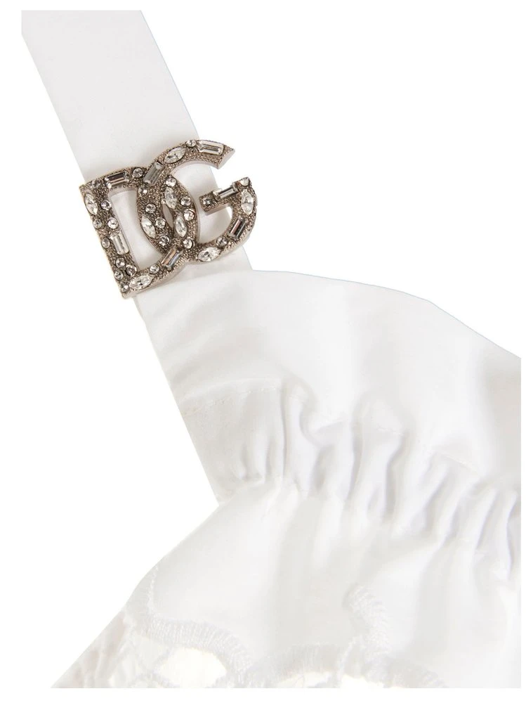 ( New Season ) Dolce & Gabbana Openwork Embroidery Poplin Top - White 4 ( New Season ) Dolce & Gabbana Openwork Embroidery Poplin Top - White - Image 4