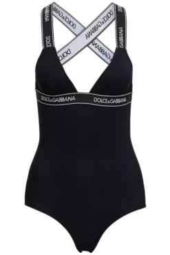 Dolce & Gabbana Logo Tape Swimsuit - Black