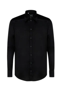( New Season ) Dolce & Gabbana Classic Collar Shirt - Black