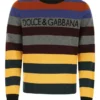 Dolce & Gabbana Logo Striped Knit Sweater - Multi