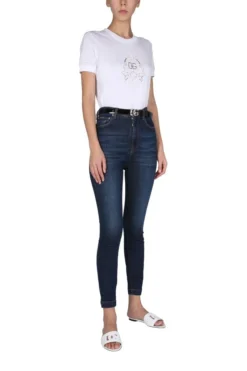 ( New Season ) Dolce & Gabbana Logo Patch Skinny Fit Jeans - Blue -Cheap Vestureo Store e0b82995bcc5f79e476caad295d03c61