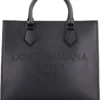 Dolce & Gabbana Logo-Embossed Strapped Tote Bag - Black