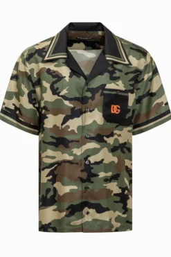 ( New Season ) Dolce & Gabbana Camouflage-Printed Hawaiian Shirt - Multi