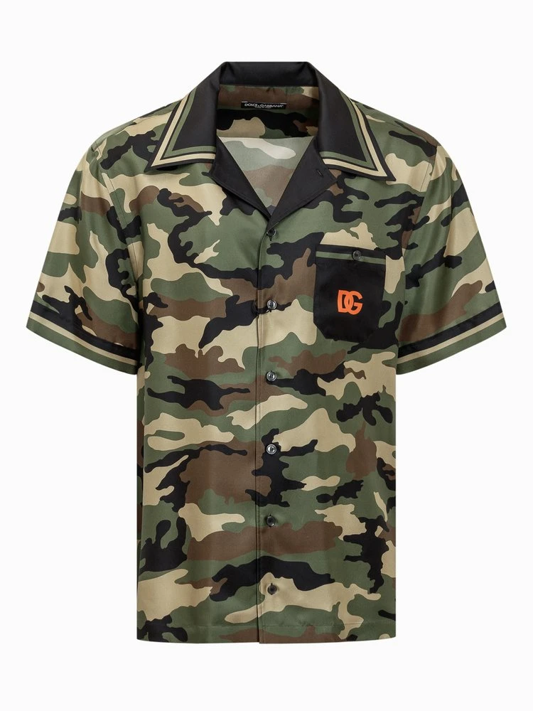 ( New Season ) Dolce & Gabbana Camouflage-Printed Hawaiian Shirt - Multi 1 ( New Season ) Dolce & Gabbana Camouflage-Printed Hawaiian Shirt - Multi