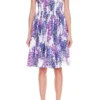 ( New Season ) Dolce & Gabbana Wisteria-Print Poplin Midi Dress - Purple