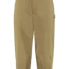 ( New Season ) Dolce & Gabbana Logo Patch Cropped Trousers - Beige